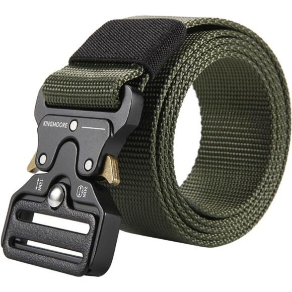 Men's Tactical Belt Heavy Duty Webbing Belt Adjustable Military Style Nylon Belt - Picture 1 of 7